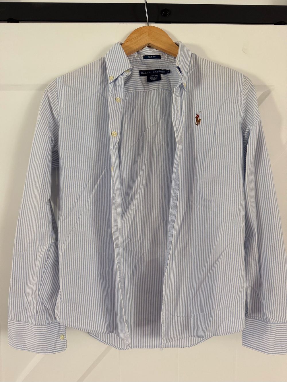 Ralph Lauren Light Blue & White Pinstripe Button-Down Shirt
